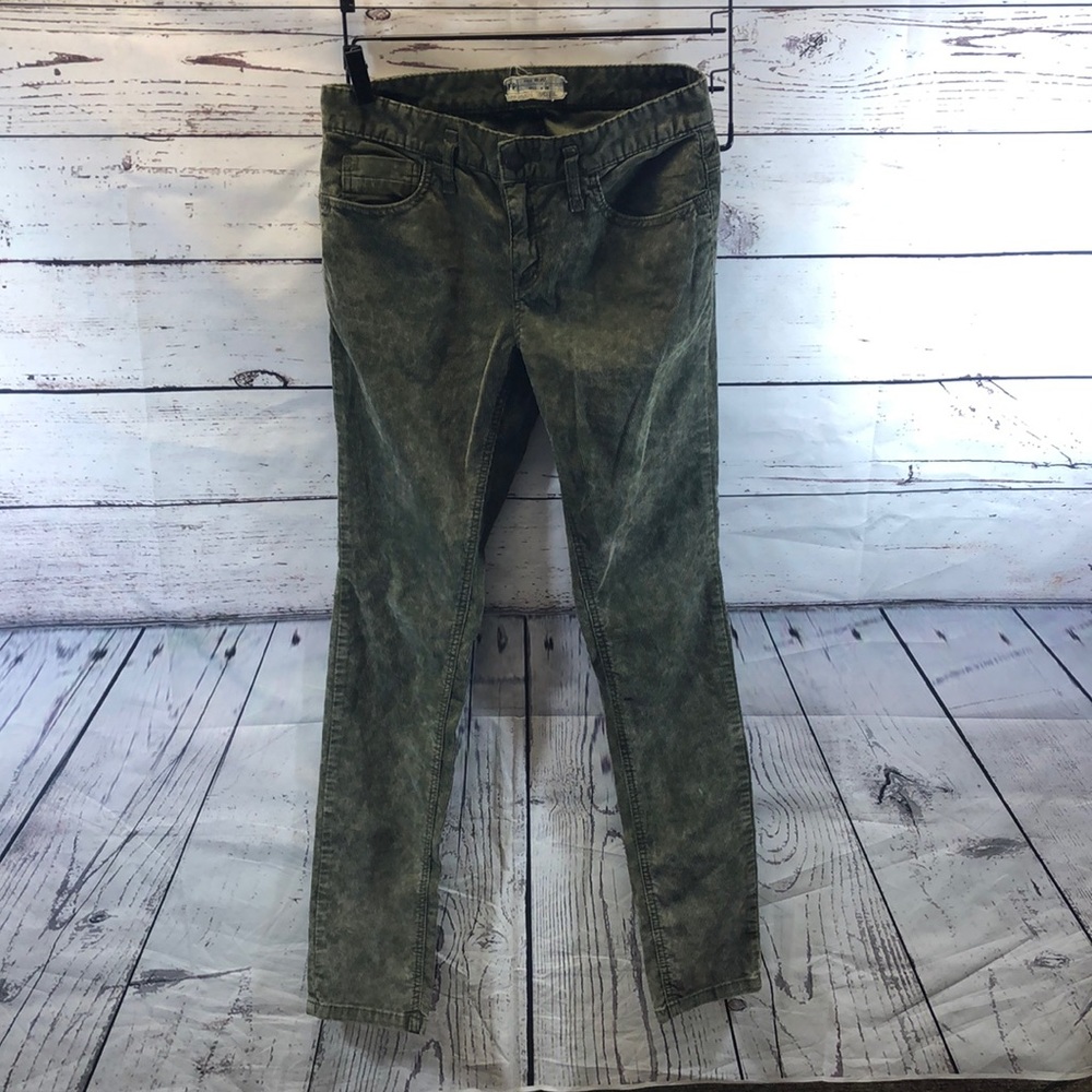 Free People Green Corduroy Jeans Size W 28